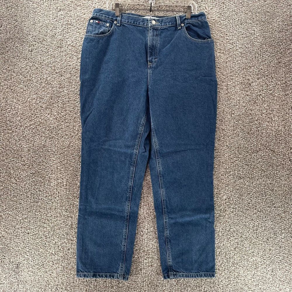 Vintage Tommy Hilfiger Jeans Womens 16 Blue Denim Pants Curvy‎ Plus Cotton Y2K